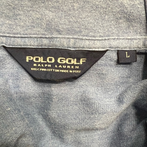 Men’s Polo Golf Ralph Lauren 1/4 Zip Light Blue Sweater Size Large - Picture 5 of 6